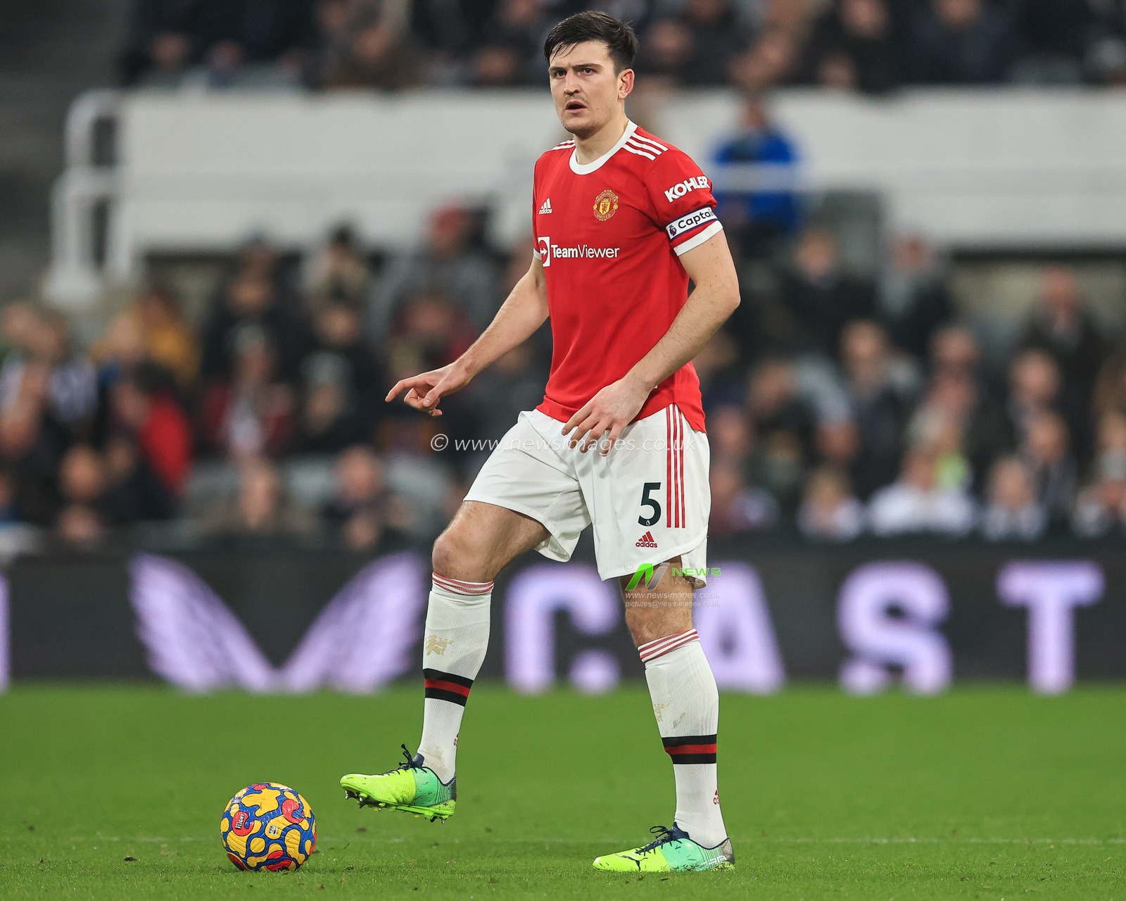 Harry Maguire #5 of Manchester United in action during the game