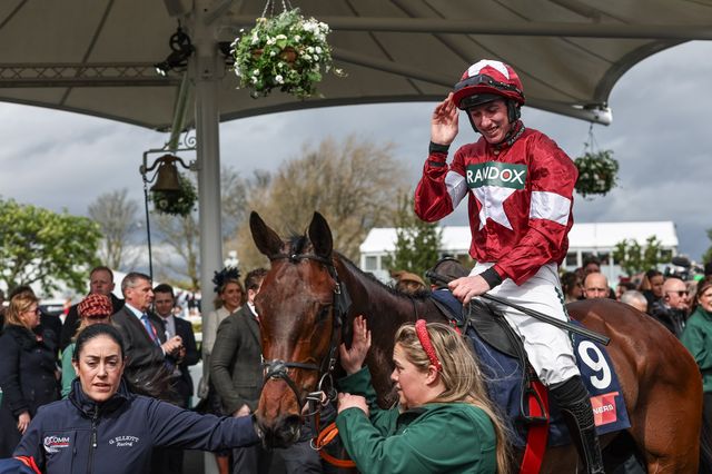 Brighterdaysahead ridden by Jack Kennedy and trained by Gordon Elliott wins the 13:55 Turners Mersey Novices' Hurdle during the Randox Grand National Day 2024 at Aintree Racecourse, Liverpool, United Kingdom, 13th April 2024

(Photo by Mark Cosgrove/News Images)