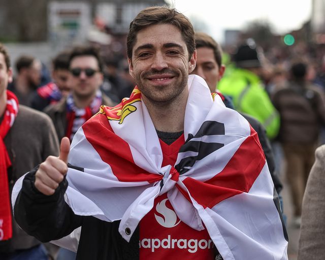 Manchester United fans make their way to Old Trafford during the Premier League match Manchester United vs Crystal Palace at Old Trafford, Manchester, United Kingdom on 01 March 2026

(Photo by Mark Cosgrove/News Images)
