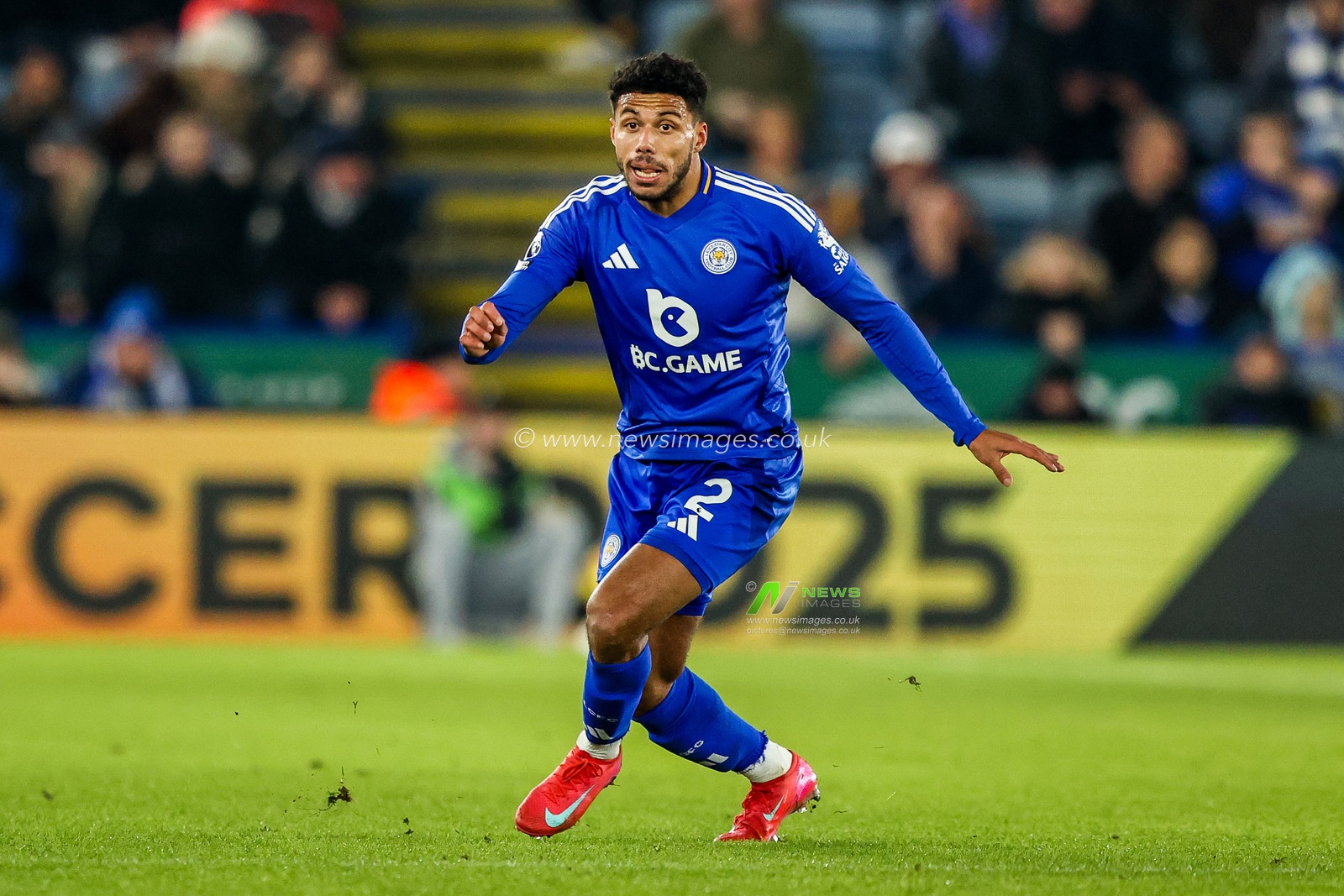 James Justin of Leicester City in action during the Premier League match Leicester City vs Crystal Palace at King Power Stadium, Leicester, United Kingdom, 15th January 2025

(Photo by Alfie Cosgrove/News Images)