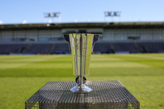 The Warrington and Wigan Challenge Cup trophy during the Betfred Super League round 9 match Warrington Wolves vs Wigan Warriors at The Halliwell Jones Stadium, Warrington, United Kingdom on 24 April 2026

(Photo by Mark Cosgrove/News Images)