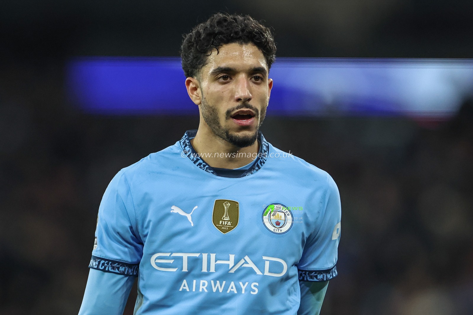 Omar Marmoush of Manchester City during the Premier League match Manchester City vs Chelsea at Etihad Stadium, Manchester, United Kingdom, 25th January 2025

(Photo by Mark Cosgrove/News Images)