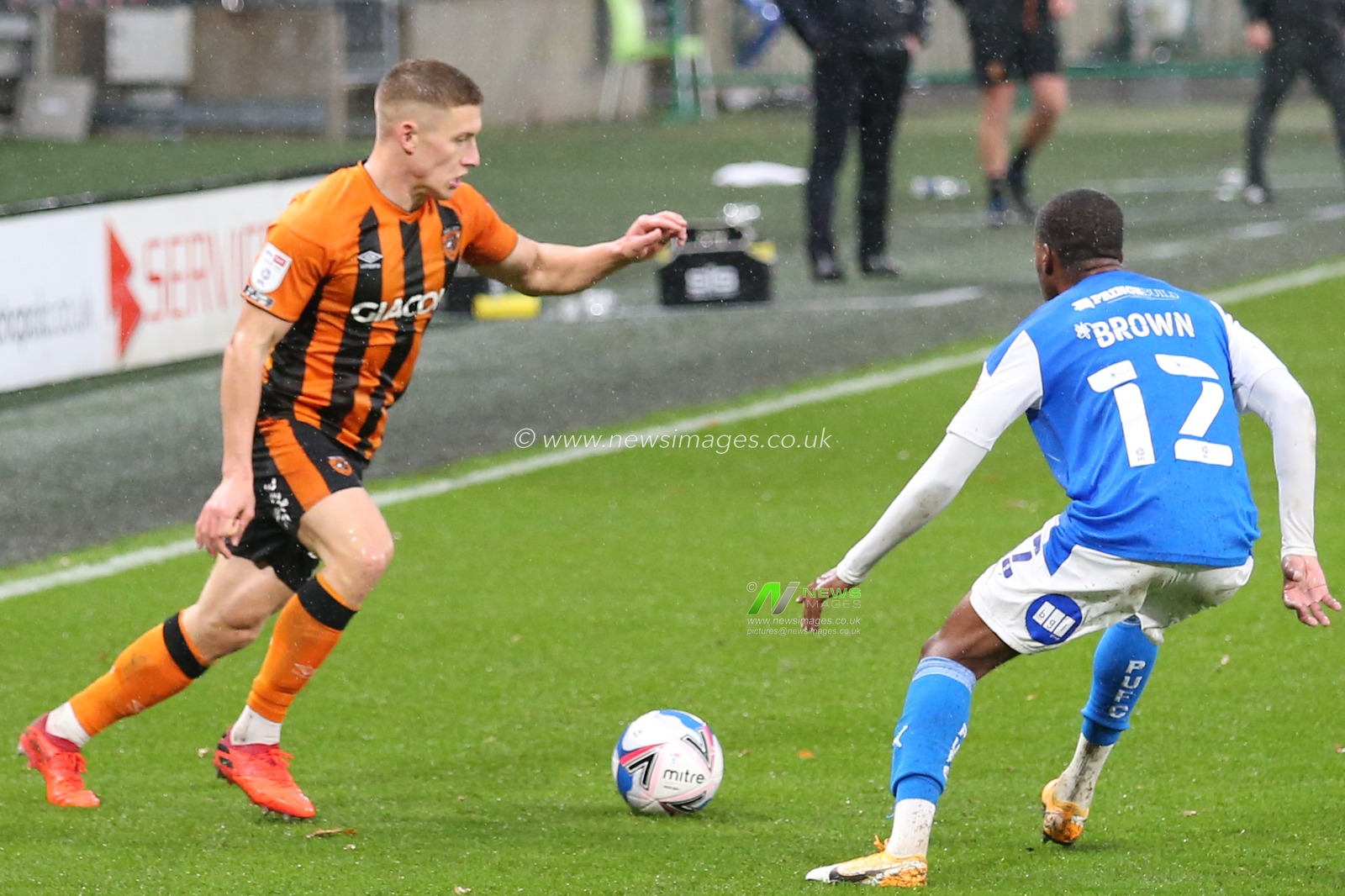 Greg Docherty (33) of Hull City in action during the game