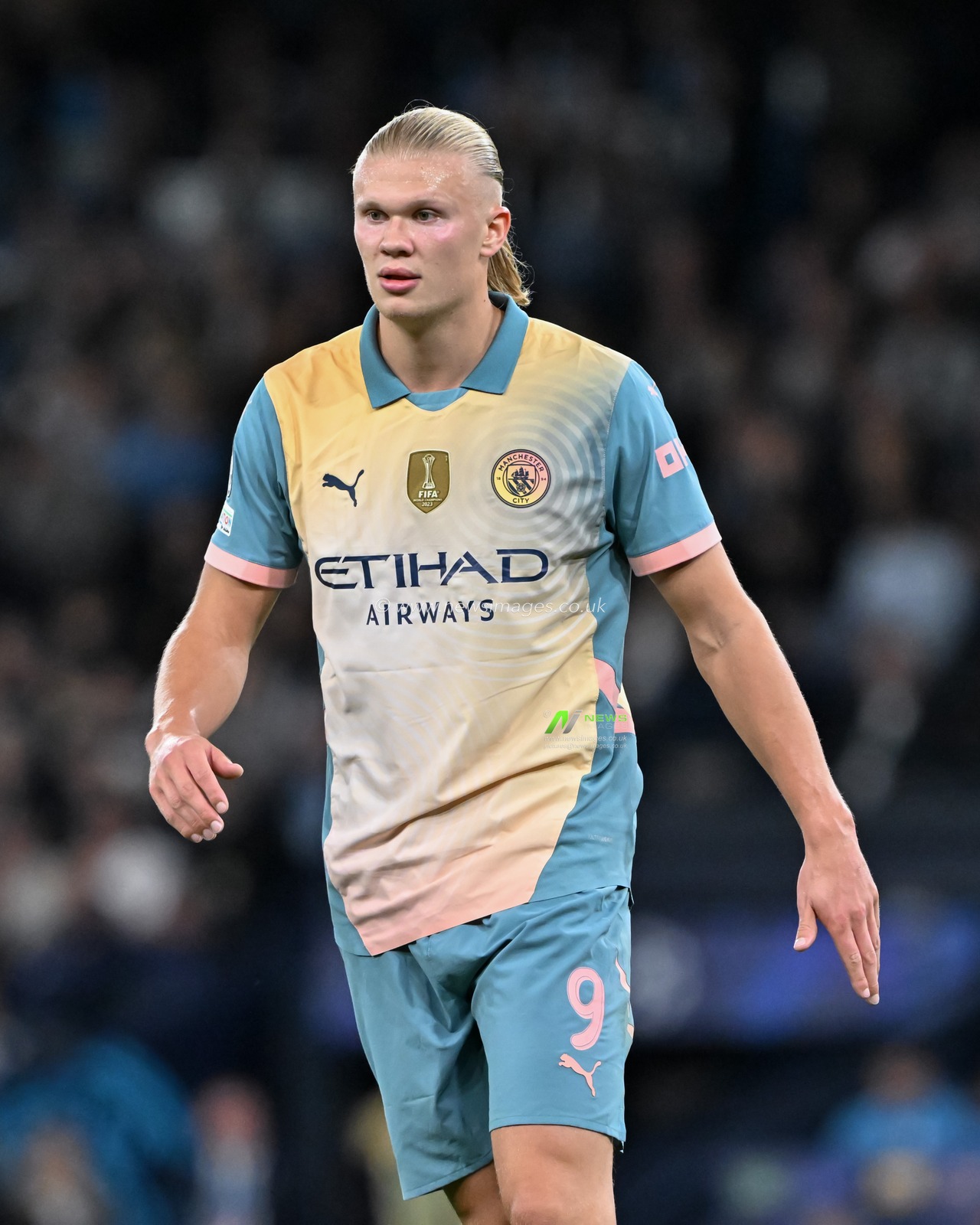Erling Haaland of Manchester City during the UEFA Champions League league stage match Manchester City vs Inter Milan at Etihad Stadium, Manchester, United Kingdom, 18th September 2024

(Photo by Cody Froggatt/News Images)