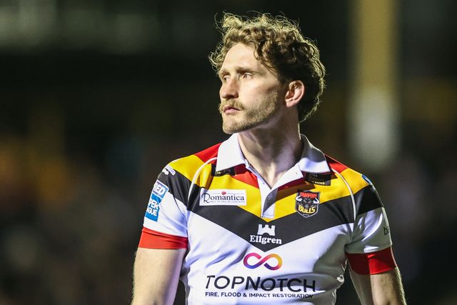 Ethan Ryan of Bradford Bulls during the Betfred Super League round 6 match Castleford Tigers vs Bradford Bulls at OneBore Stadium, Castleford, Untied Kingdom on 26 March 2026

(Photo by Alfie Cosgrove/News Images)
