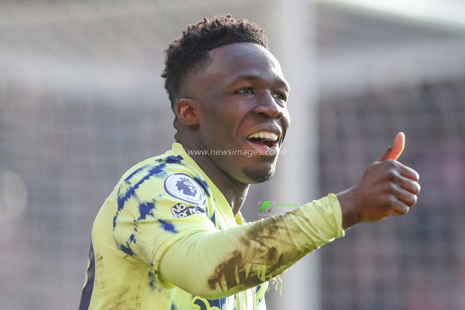 Wilfried Gnonto #29 of Leeds United gives the thumbs up during the Premier League match Nottingham Forest vs Leeds United at City Ground, Nottingham, United Kingdom, 5th February 2023

(Photo by Gareth Evans/News Images)