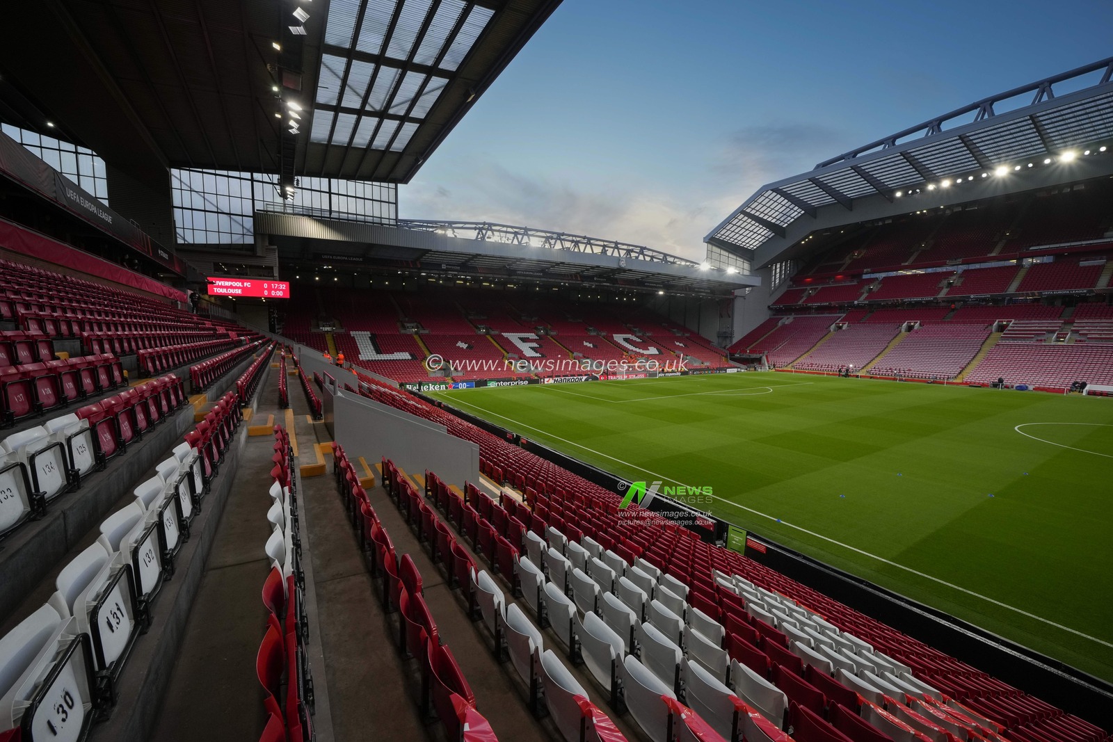 A general view of Anfield Stadium, home of Liverpool before the UEFA Europa League match Liverpool vs Toulouse at Anfield, Liverpool, United Kingdom, 26th October 2023

(Photo by Steve Flynn/News Images)