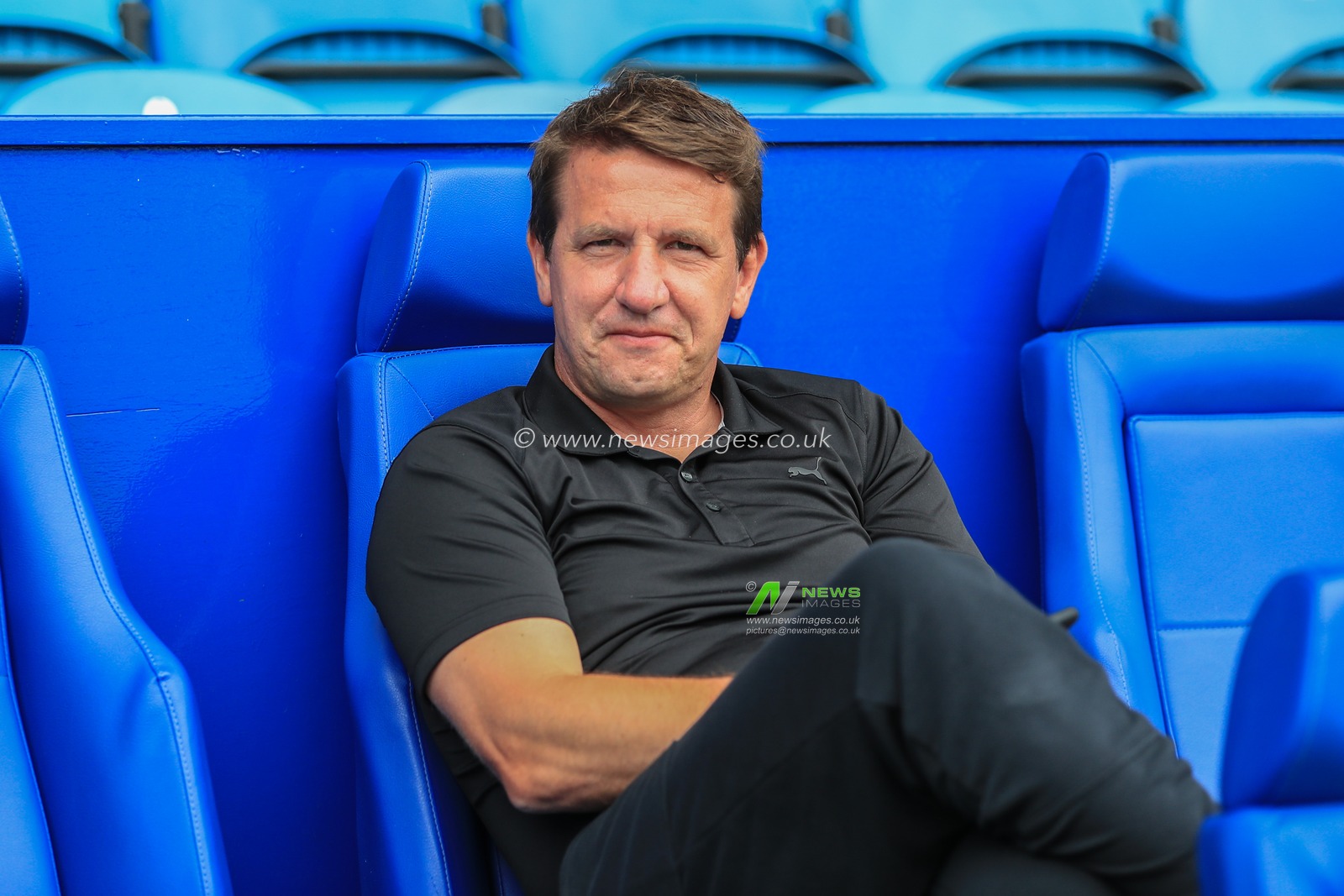 10th August 2019 , Hillsborough, Sheffield, England; Sky Bet Championship, Sheffield Wednesday vs Barnsley : Daniel Stendel manager of Barnsley FC takes his seat at Hillsborough for the first time as Barnsley manager

Credit: Mark Cosgrove/News Images,

English Football League images are subject to DataCo Licence