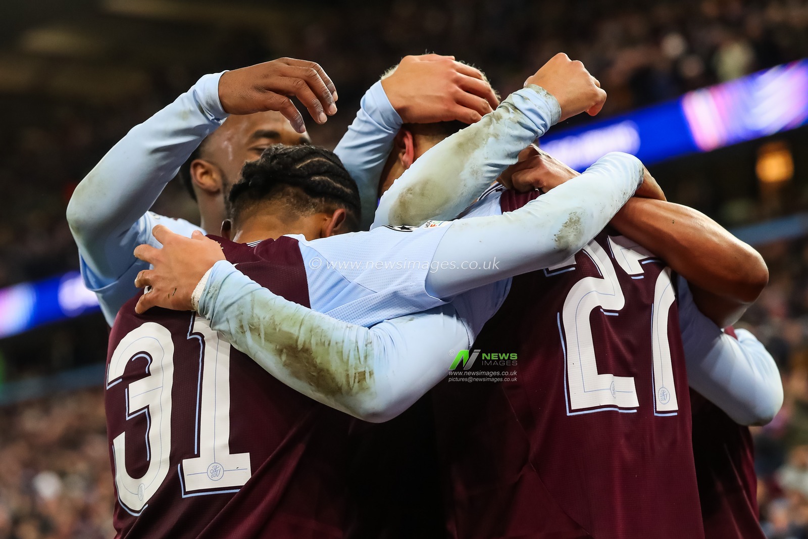 Morgan Rogers of Aston Villa celebrates his hat-trick to make the score 4-2 during the UEFA Champions League Matchday 8 of 8 Aston Villa vs Celtic at Villa Park, Birmingham, United Kingdom, 29th January 2025

(Photo by Gareth Evans/News Images)