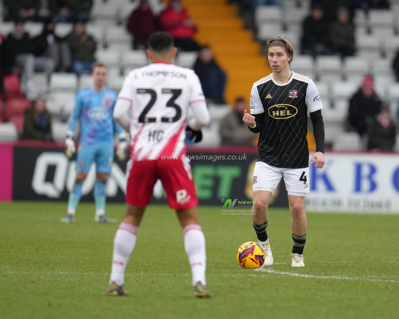 Alex Hartridge of Exeter City in action during the Sky Bet League 1 match Stevenage vs Exeter City at Lamex Stadium, Stevenage, United Kingdom, 1st February 2025

(Photo by Harvey Murphy/News Images)