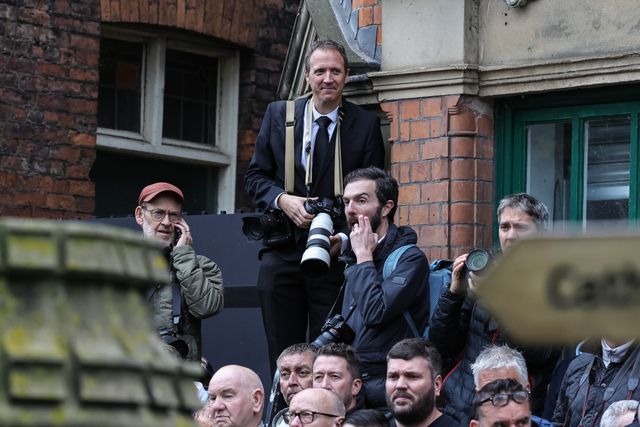 Press photographers line the streets ready to take photos during Ricky Hatton' Funeral at Manchester Cathedral, Manchester, United Kingdom, 10th October 2025

(Photo by Mark Cosgrove/News Images)