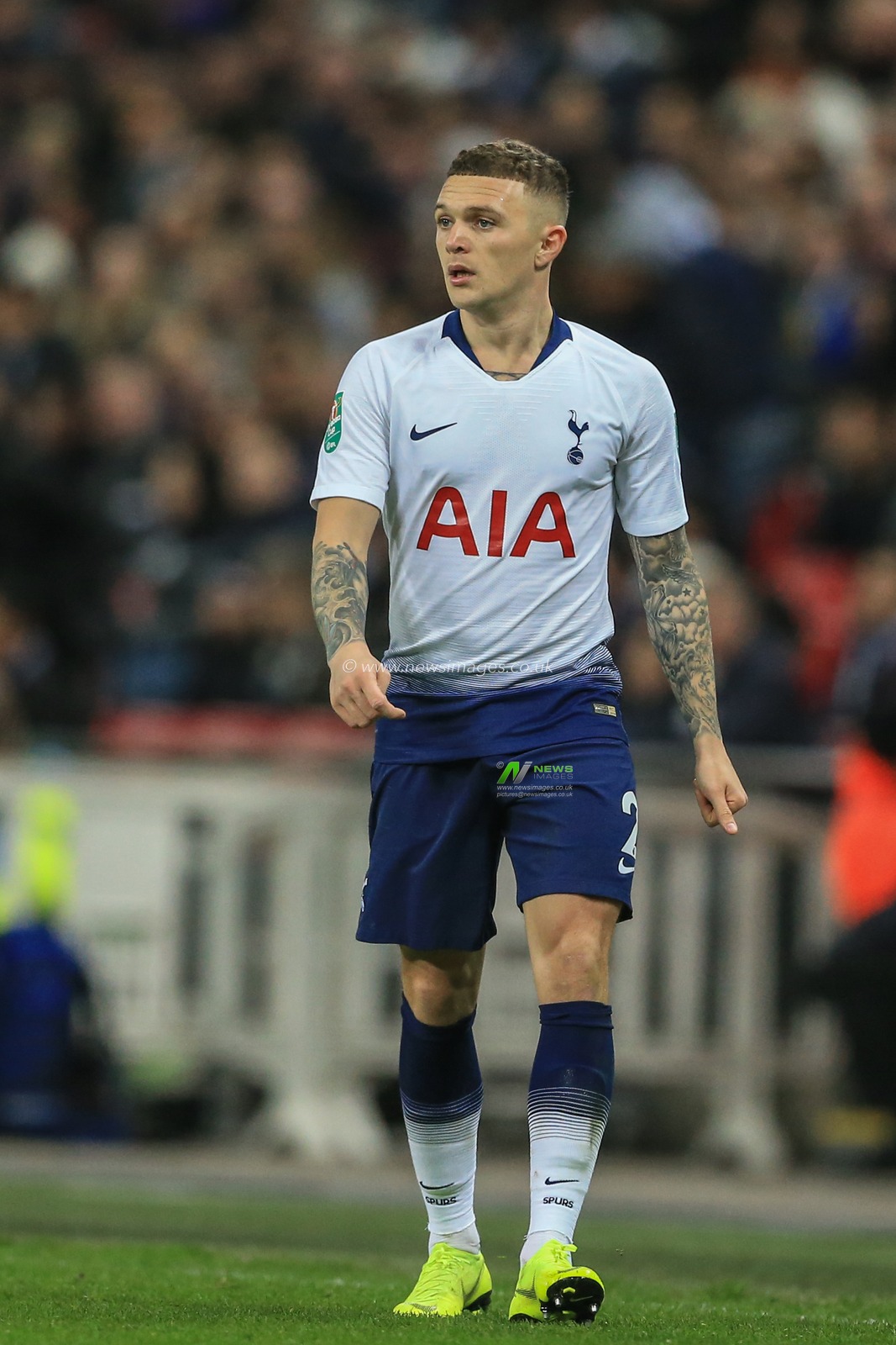 8th January 2019, Wembley, London, England; Carabao EFL Cup, Semi-Final, Tottenham vs Chelsea ; Kieran Trippier (02) of Tottenham during the game


Credit: Mark Cosgrove/News Images

English Football League images are subject to DataCo Licence