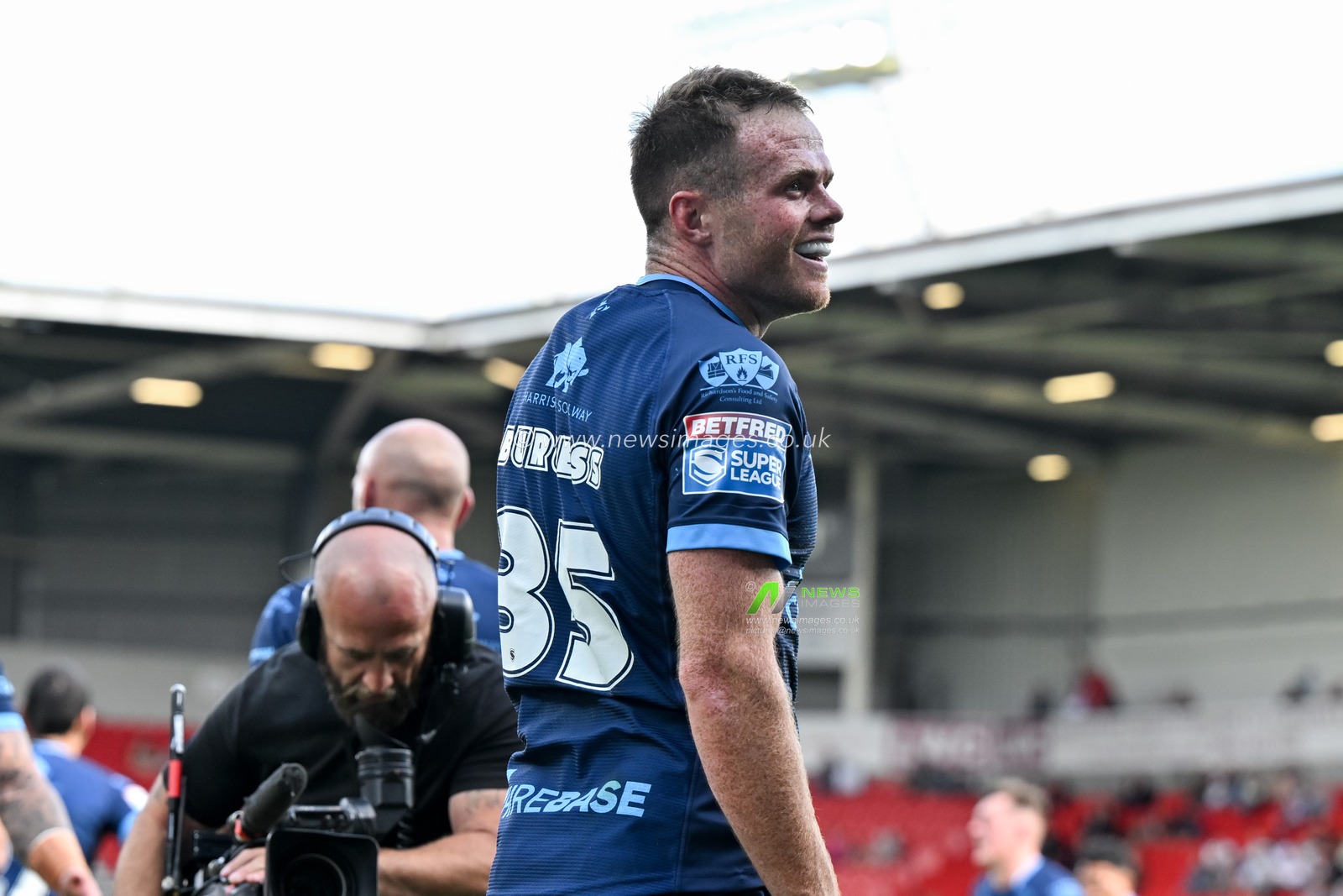 Joe Burgess of Hull KR celebrates his try to make it 0-24 Hull during the Betfred Super League Round 23 match St Helens vs Hull KR at Totally Wicked Stadium, St Helens, United Kingdom, 24th August 2024

(Photo by Cody Froggatt/News Images)