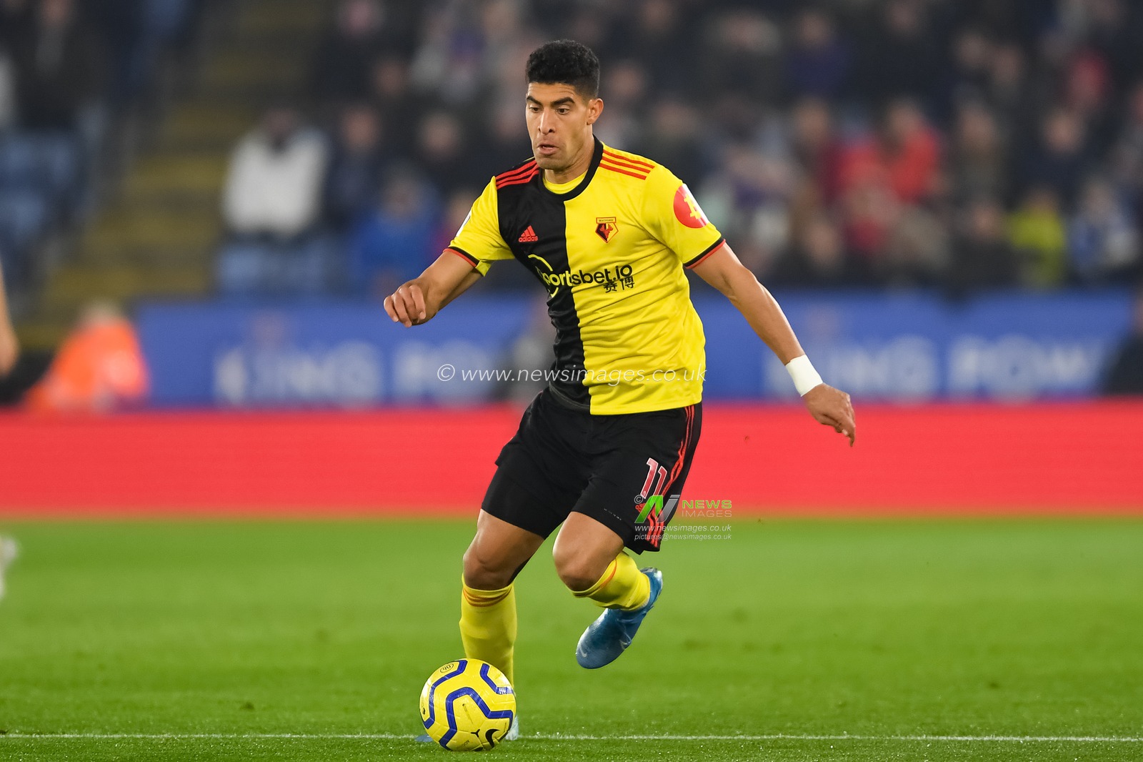 4th December 2019, King Power Stadium, Leicester, England; Premier League, Leicester City v Watford : Adam Masina (11) of Watford 

Credit: Jon Hobley/News Images