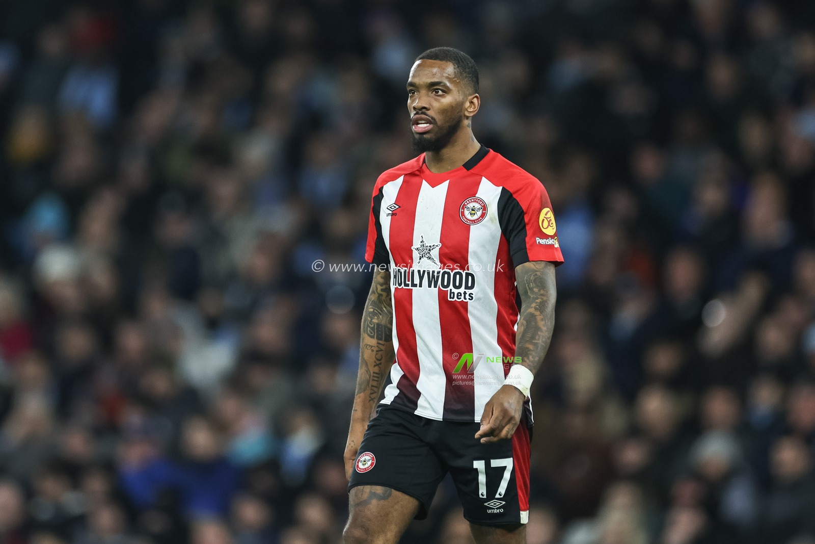 Ivan Toney of Brentford during the Premier League match Manchester City vs Brentford at Etihad Stadium, Manchester, United Kingdom, 20th February 2024

(Photo by Mark Cosgrove/News Images)