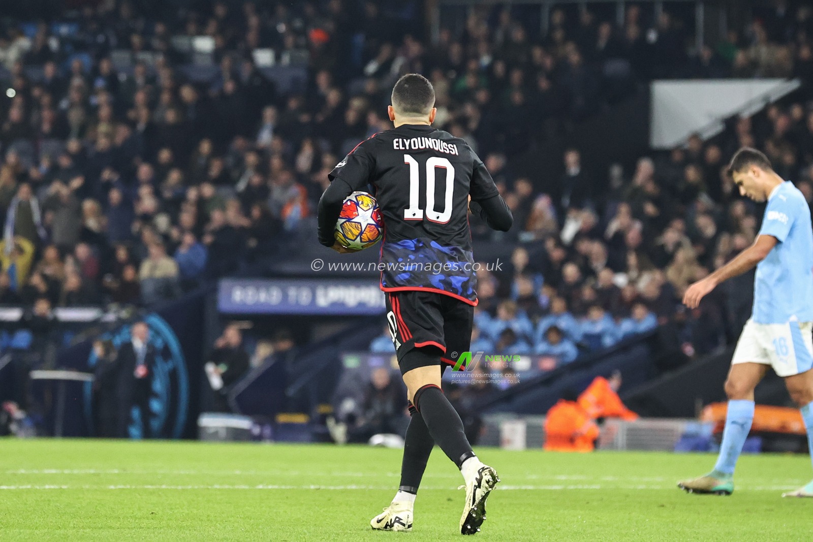 Mohamed Elyounoussi of FC Copenhagen scores and celebrates his goal to make it 2-1 during the UEFA Champions League match Manchester City vs F.C. Copenhagen at Etihad Stadium, Manchester, United Kingdom, 6th March 2024

(Photo by Mark Cosgrove/News Images)