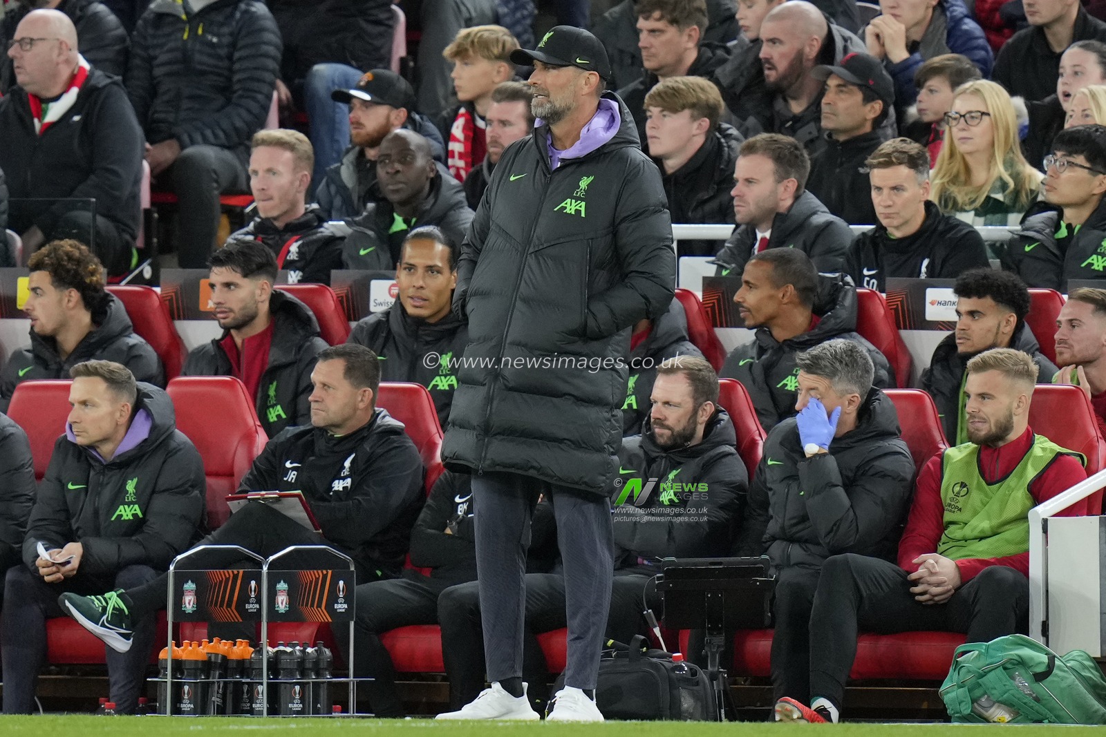 JÃ¼rgen Klopp manager off Liverpool watches the game during the UEFA Europa League match Liverpool vs Union Saint-Gilloise at Anfield, Liverpool, United Kingdom, 5th October 2023

(Photo by Steve Flynn/News Images)