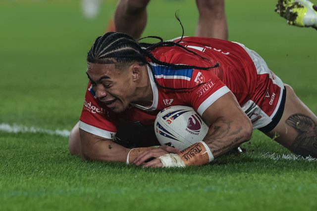 Tom Amone of Hull KR goes over for a try during the World Club Challenge 2026 match Hull KR vs Brisbane Broncos at MKM Stadium, Hull, United Kingdom on 19 February 2026

(Photo by Mark Cosgrove/News Images)