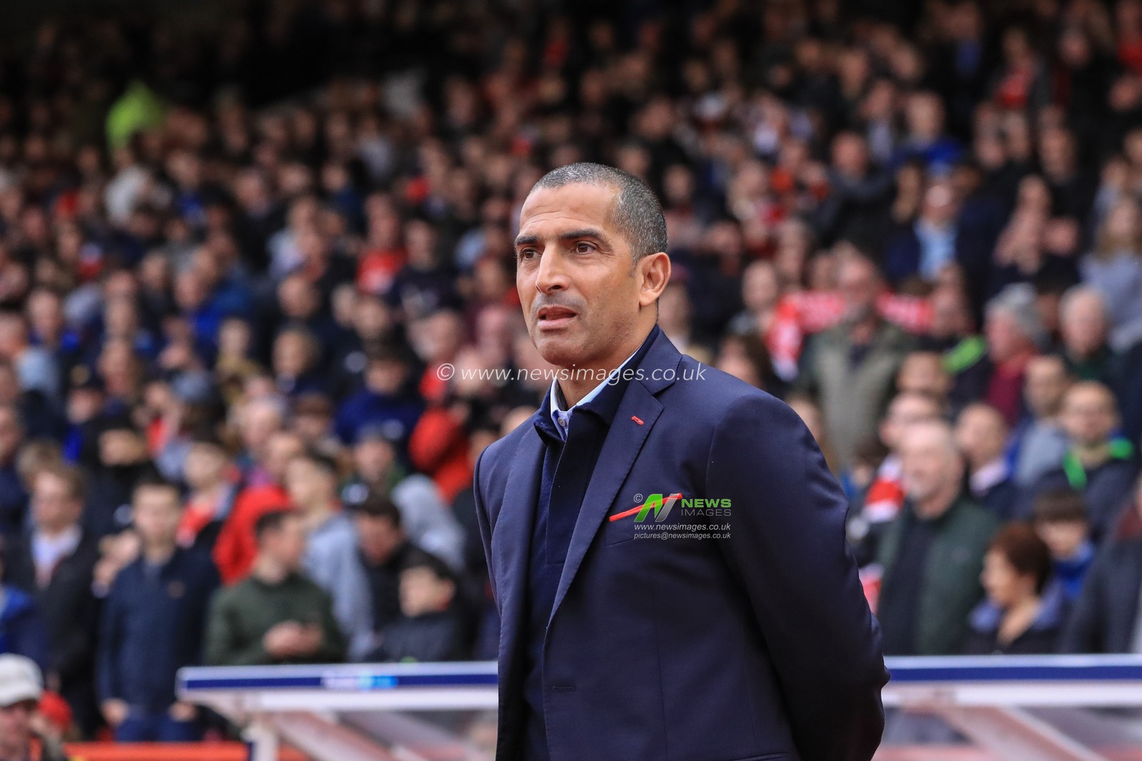 5th October 2019, City Ground, Nottingham, England; Sky Bet Championship, Nottingham Forest v Brentford : Sabri Lamouchi manager of Nottingham Forest 

Credit: Mark Cosgrove/News Images