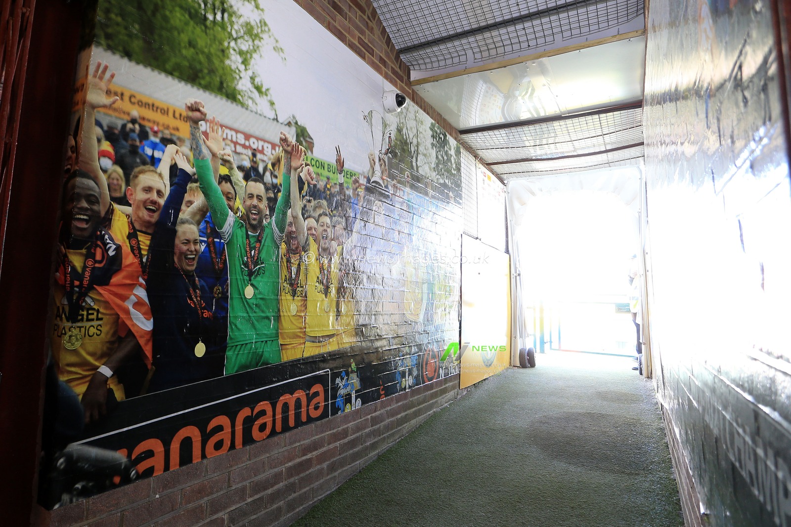 A general view of the players tunnel leading to the pitch.