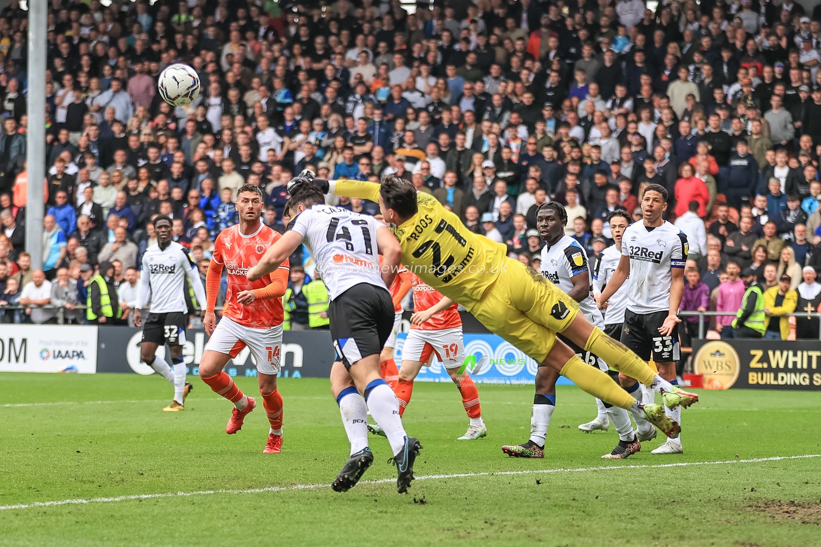 Kelle Roos #21 of Derby County saves a shot