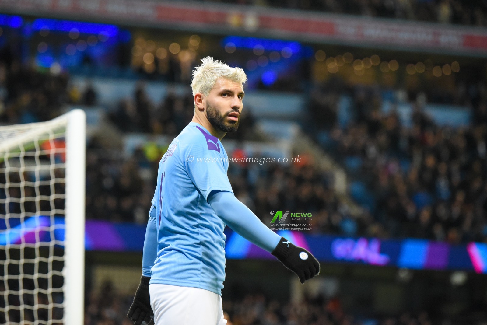 4th January 2020, Etihad Stadium, Manchester, England; Emirates FA Cup, Manchester City v Port Vale : A subdued celebration from Sergio Aguero (10) of Manchester City as he awaits the verdict from VAR

Credit: Simon Whitehead/News Images