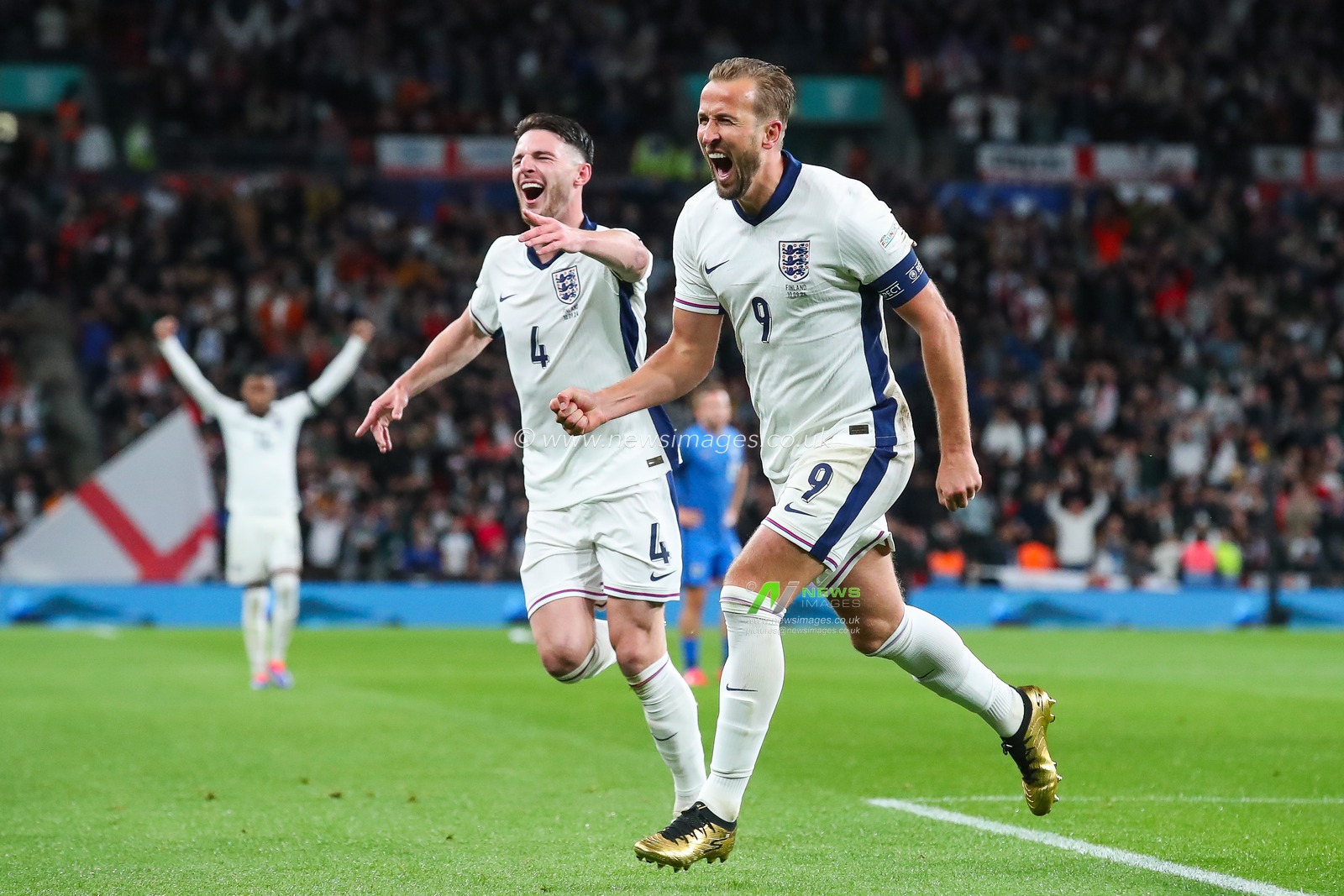 Harry Kane of England celebrates his goal to make it 1-0 during the UEFA Nations League - League B - Group 2 England v Finland at Wembley Stadium, London, United Kingdom, 10th September 2024

(Photo by Gareth Evans/News Images)