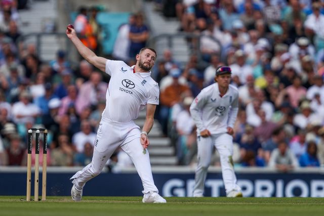 Gus Atkinson of England bowls during the 5th Rothesay Test Match Day 3 England vs India at The Kia Oval, London, United Kingdom, 2nd August 2025

(Photo by Izzy Poles/News Images)