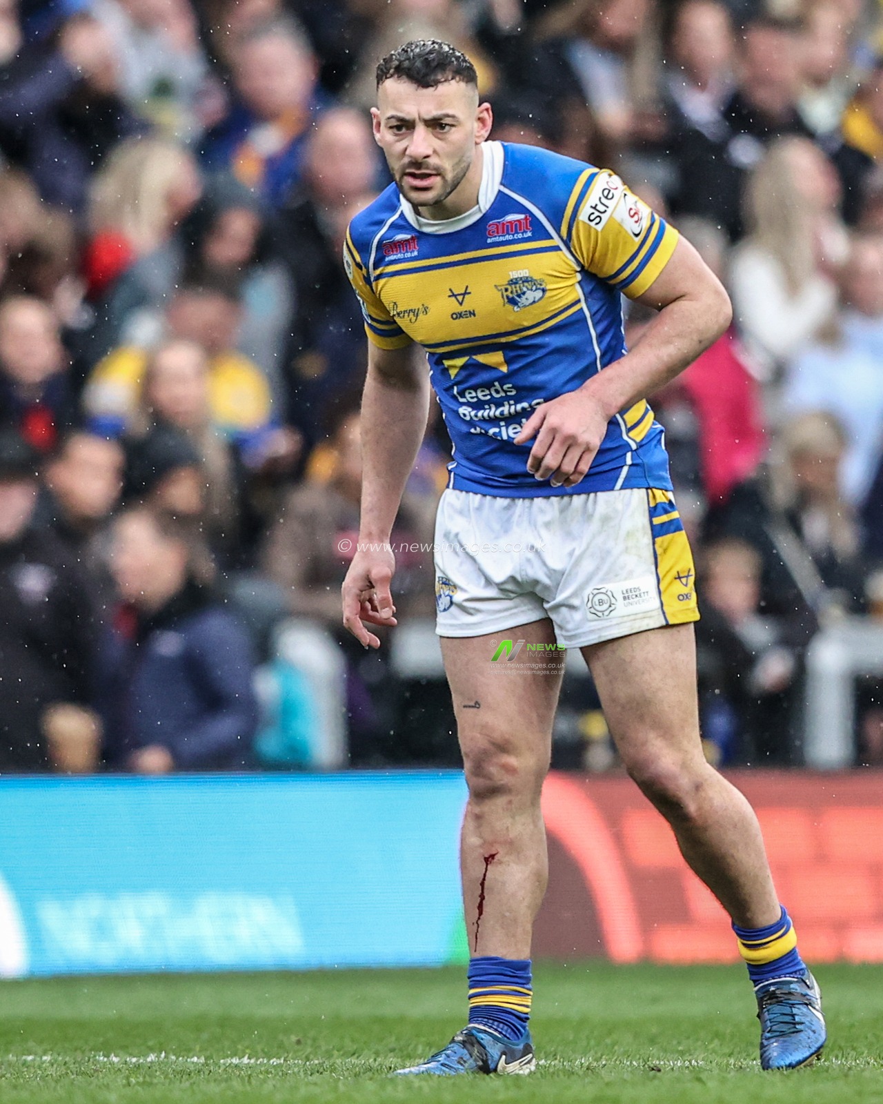 Jake Connor of Leeds Rhinos during the Betfred Super League Round 8 match Leeds Rhinos vs Huddersfield Giants at Headingley Stadium, Leeds, United Kingdom, 18th April 2025

(Photo by Alfie Cosgrove/News Images)