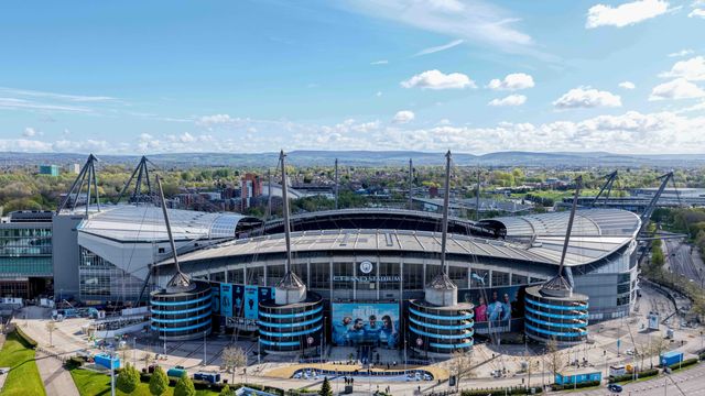 An aerial view of The Etihad Stadium during the Premier League match Manchester City vs Arsenal at Etihad Stadium, Manchester, United Kingdom on 19 April 2026

(Photo by Mark Cosgrove/News Images)