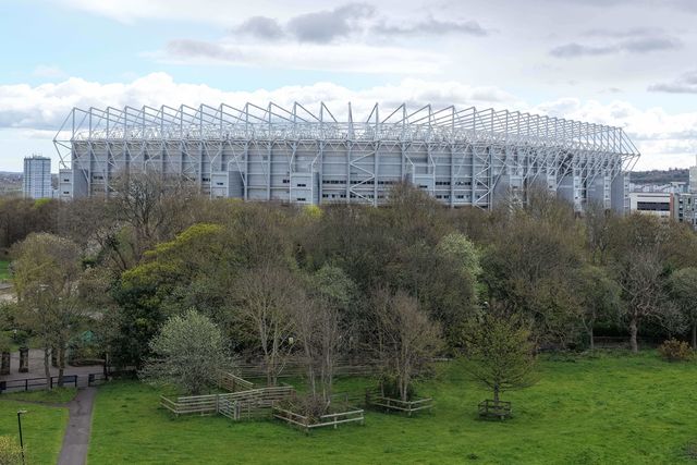 An aerial view of St James’ Park during the Premier League match Newcastle Untied vs Bournemouth at St. James's Park, Newcastle, United Kingdom on 18 April 2026

(Photo by Mark Cosgrove/News Images)