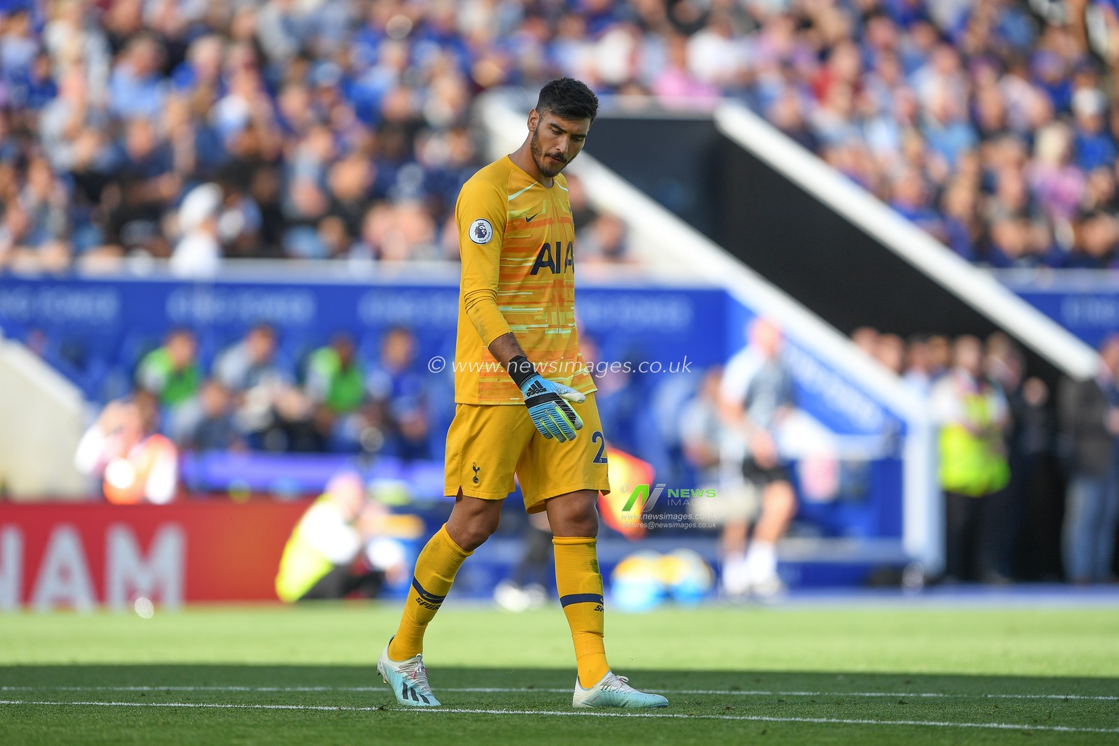 21st September 2019, King Power Stadium, Leicester, England ; Premier League Football, Leicester City vs Tottenham Hotspur : Paulo Gazzaniga (22) of Tottenham Hotspur looking dejected


Credit: Jon Hobley/News Images

English Football League images are subject to DataCo Licence