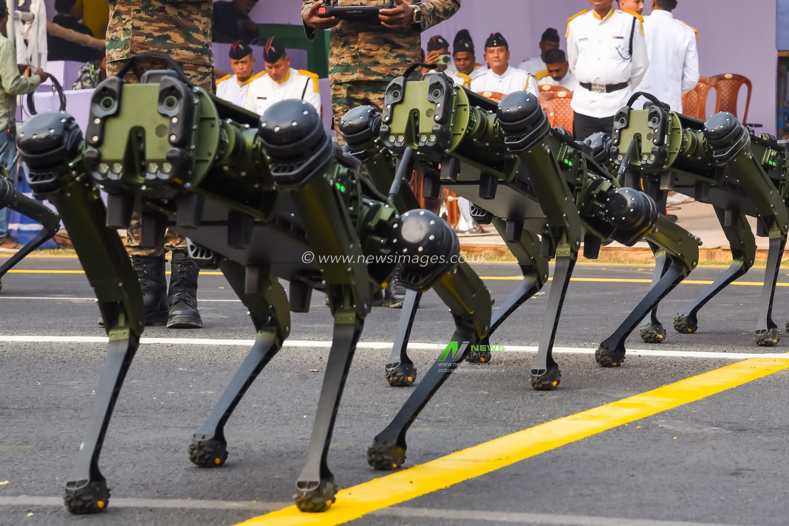 Indian Army  showcases  Robotic Mules  ahead of the Final dress rehearsal for the upcoming Republic Day parade in Red Road , Kolkata, India, on January 24, 2025. Indian Army Robotic Mules will also register their presence at the prestigious annual republic day parade for the first time ahead of the Republic Day parade.Pictures by Debajyoti Chakraborty.(Photo: Debajyoti Chakraborty/News Images)