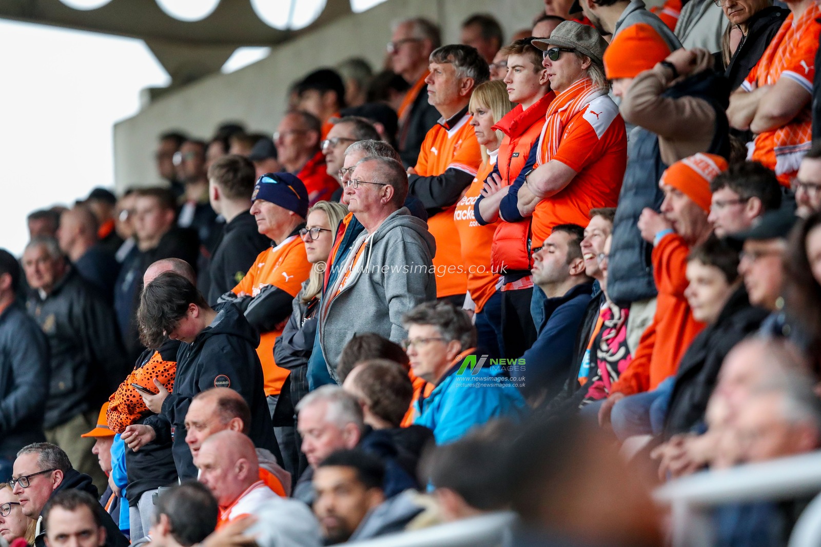 Blackpool fans look on during the Sky Bet League 1 match Northampton Town vs Blackpool at Sixfields Stadium, Northampton, United Kingdom, 22nd March 2025

(Photo by Izzy Poles/News Images)