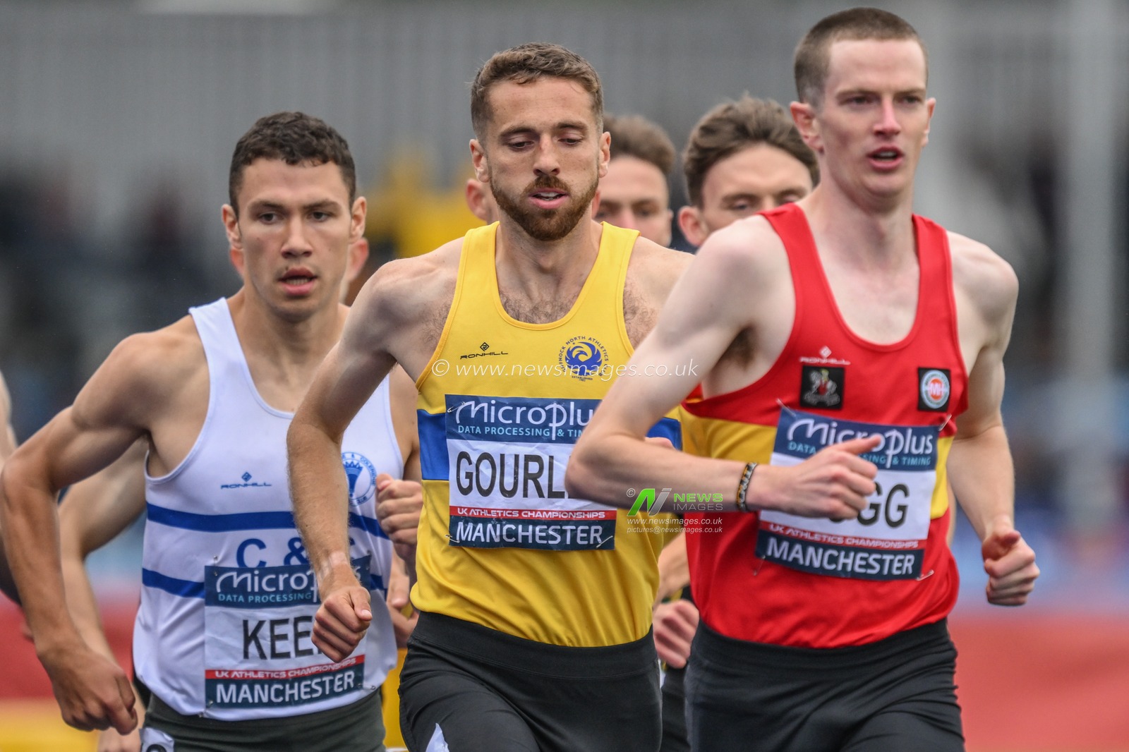 Neil Gourley moves into second place during the Microplus UK Athletics Championships Day 2 at Manchester Regional Arena, Manchester, United Kingdom, 30th June 2024

(Photo by Craig Thomas/News Images)