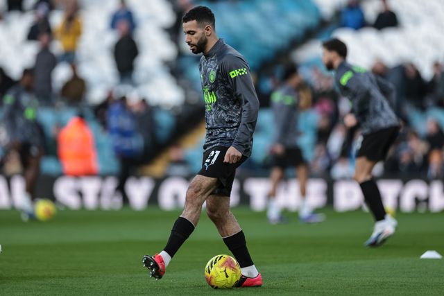 Rayan Ait-Nouri of Manchester City in the pregame warmup session during the Premier League match Leeds United vs Manchester City at Elland Road, Leeds, United Kingdom on 28 February 2026

(Photo by Mark Cosgrove/News Images)