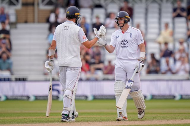 Jamie Smith of England celebrates a half century  during the 3rd Rothesay Test Match Day 5 match England vs New Zealand at Trent Bridge, Nottingham, United Kingdom on 29 June 2026

(Photo by Maynard Manyowa/News Images)