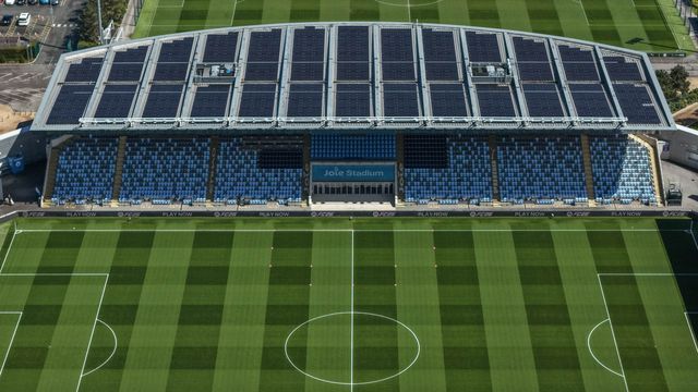 An aerial view of The Joie Stadium during the FA Youth Cup Final match Manchester City U18 vs Manchester United U18 at Joie Stadium, Manchester, United Kingdom on 14 May 2026

(Photo by Mark Cosgrove/News Images)
