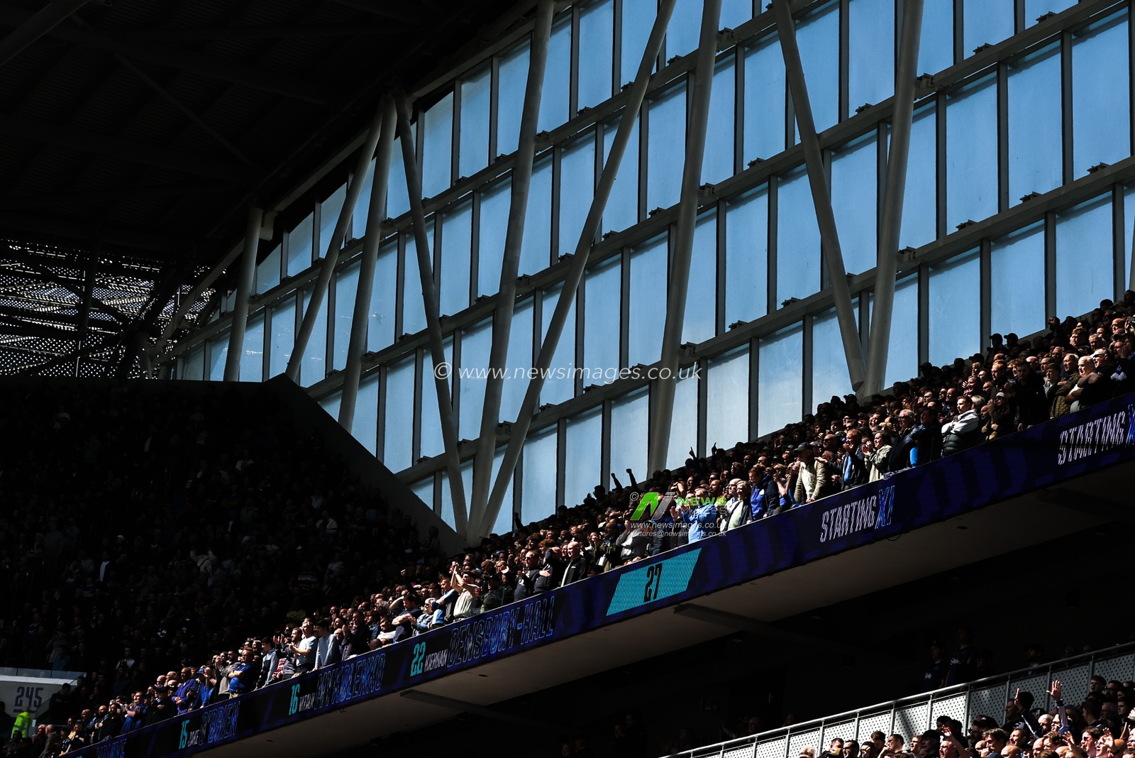 Everton fans in the Hill Dickinson Stadium during the Premier League match Everton vs Liverpool at Hill Dickinson Stadium, Liverpool, United Kingdom on 19 April 2026

(Photo by Alfie Cosgrove/News Images)
