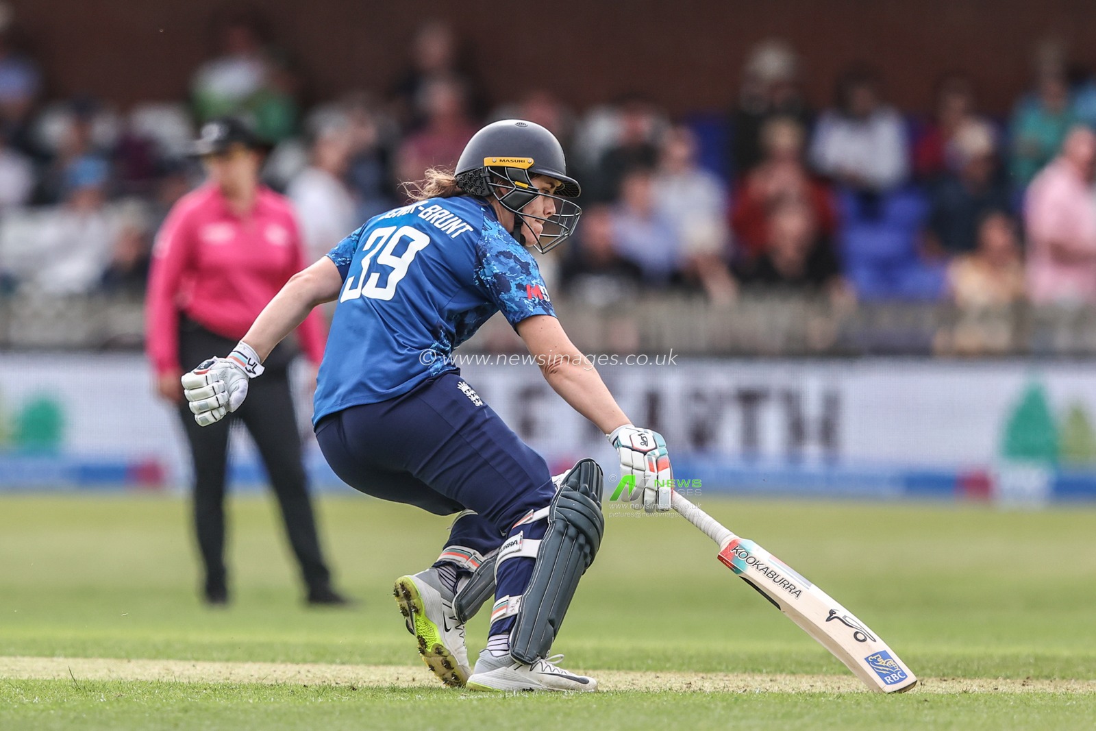 Nat Sciver-Brunt of England reaches for the crease during the Metro Bank One Day International match England Women vs West Indies Women at Derbyshire County Cricket Club, Derby, United Kingdom, 30th May 2025

(Photo by Alfie Cosgrove/News Images)
