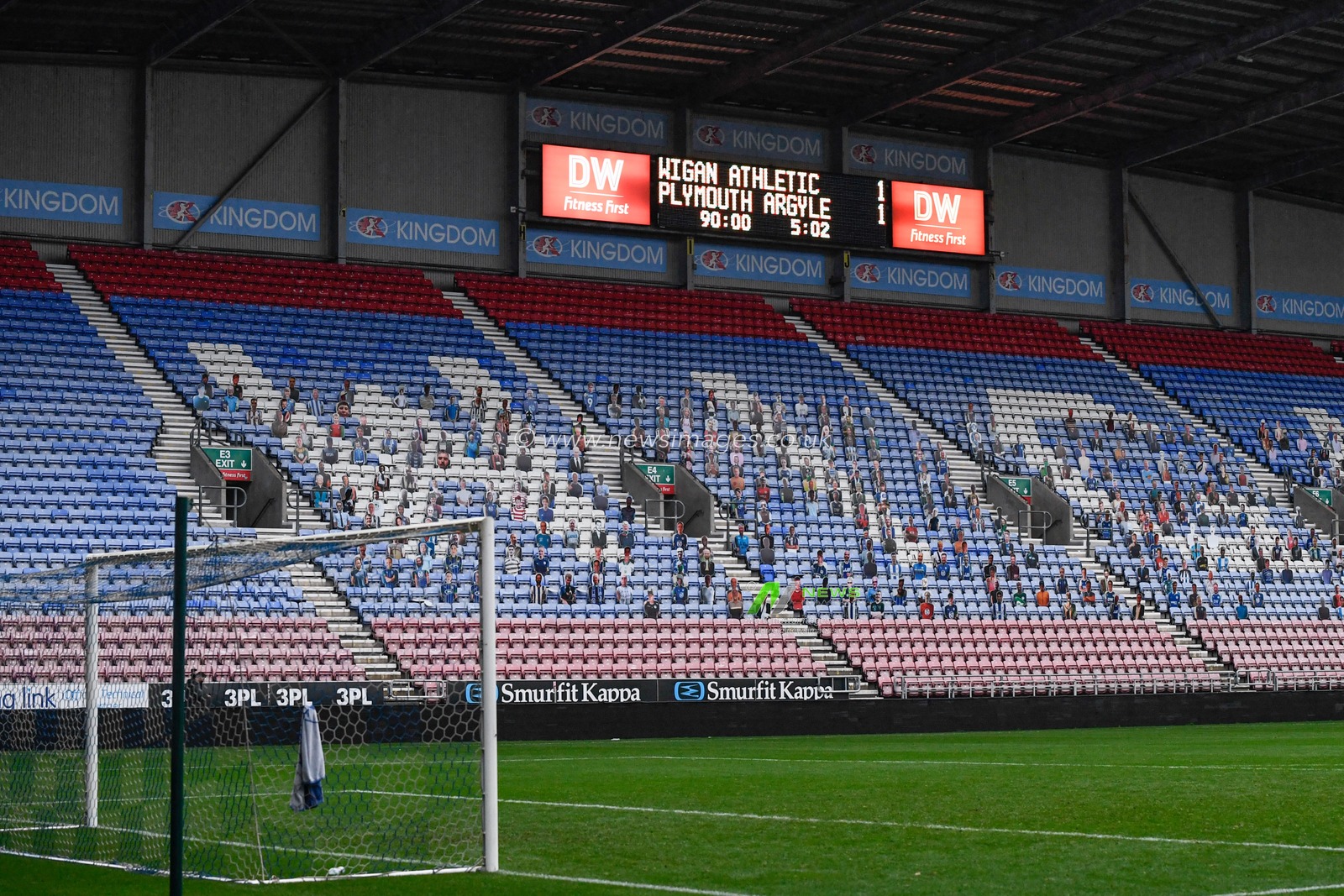 The scoreboard shows the final score after the game