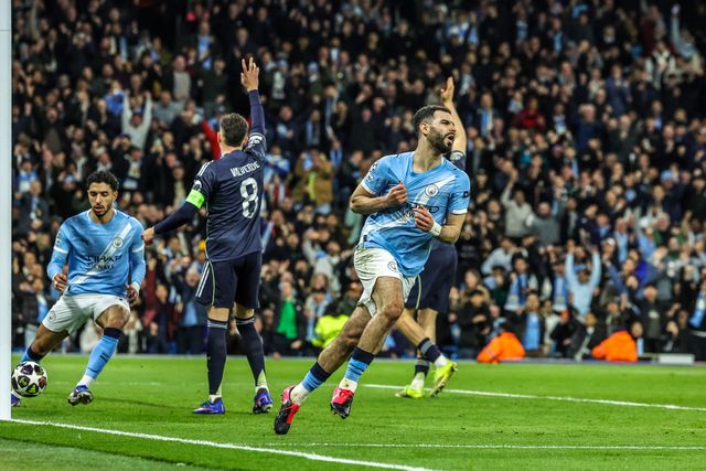 Rayan Ait-Nouri of Manchester City reacts to a missed chance on goal during the UEFA Champions League last 16 second leg match Manchester City vs Real Madrid at The City of Manchester Stadium, Manchester, United Kingdom on 17 March 2026

(Photo by Mark Cosgrove/News Images)