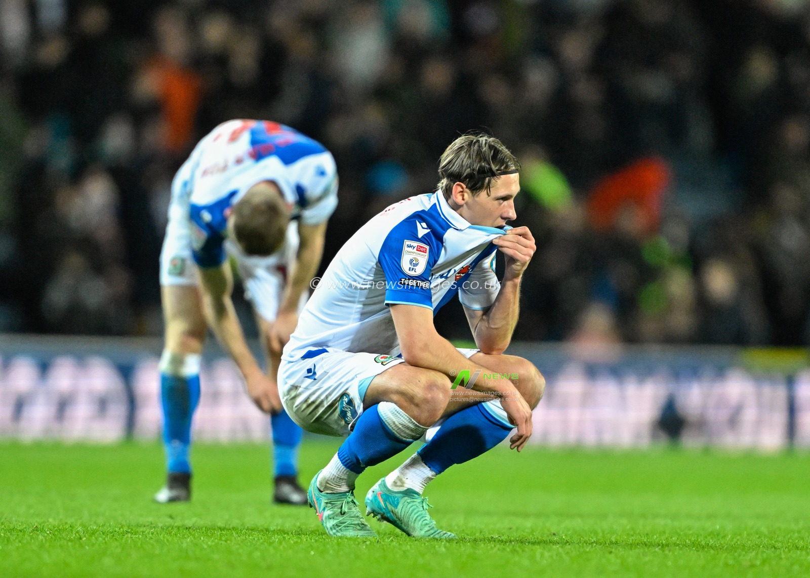 Callum Brittain of Blackburn Rovers is dejected at full time, during the Sky Bet Championship match Blackburn Rovers vs Ipswich Town at Ewood Park, Blackburn, United Kingdom, 29th March 2024

(Photo by Cody Froggatt/News Images)