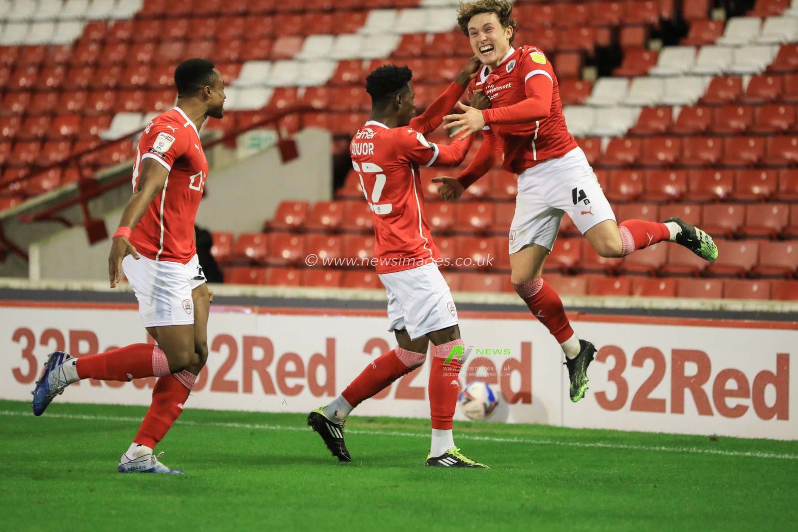 Callum Styles #4 of Barnsley celebrates his goal to make it 1-0