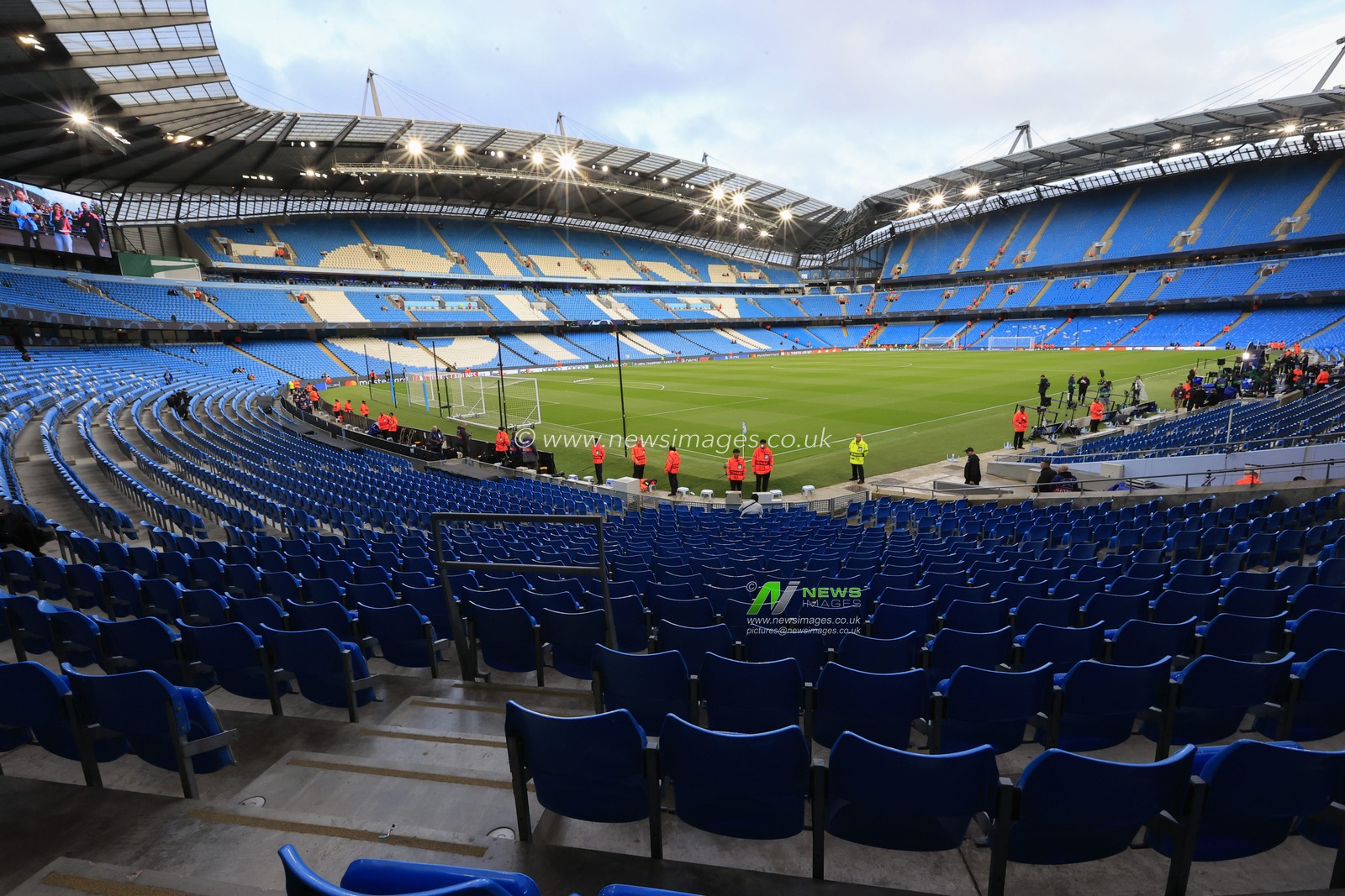 Interior view of the Etihad Stadium ahead of the UEFA Champions League match Manchester City vs Red Star Belgrade at Etihad Stadium, Manchester, United Kingdom, 19th September 2023

(Photo by Conor Molloy/News Images)