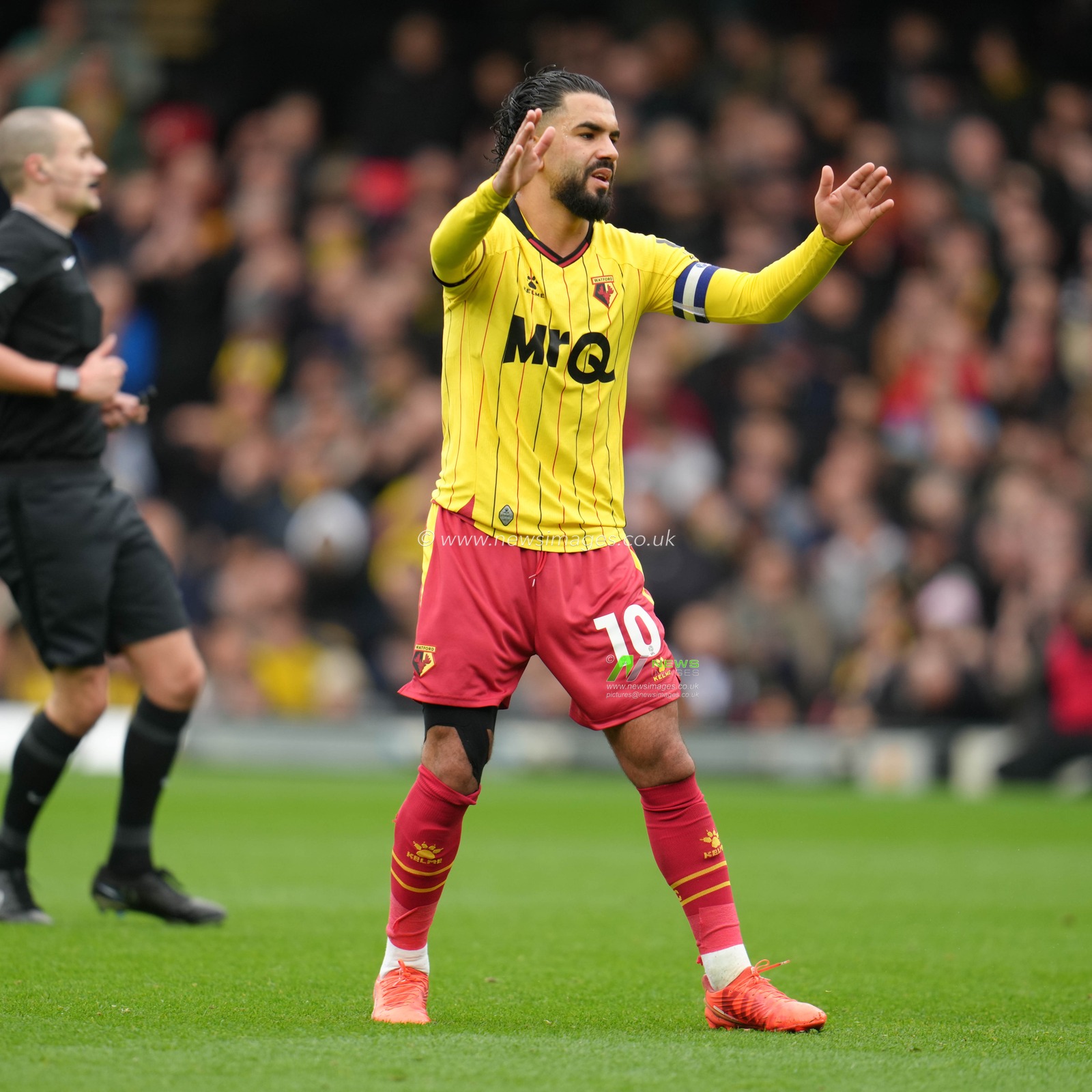 ImrÃ¢n Louza of Watford apologises for pass during the Sky Bet Championship match Watford vs Luton Town at Vicarage Road, Watford, United Kingdom, 23rd February 2025

(Photo by Harvey Murphy/News Images)