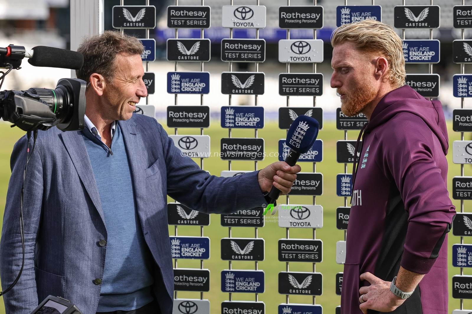 Mike Atherton interviews England captain Ben Stokes after England win the first test by 5 wickets during the 1st Rothesay Test Match Day 5 England vs India at Headingley Cricket Ground, Leeds, United Kingdom, 24th June 2025

(Photo by Mark Cosgrove/News Images)