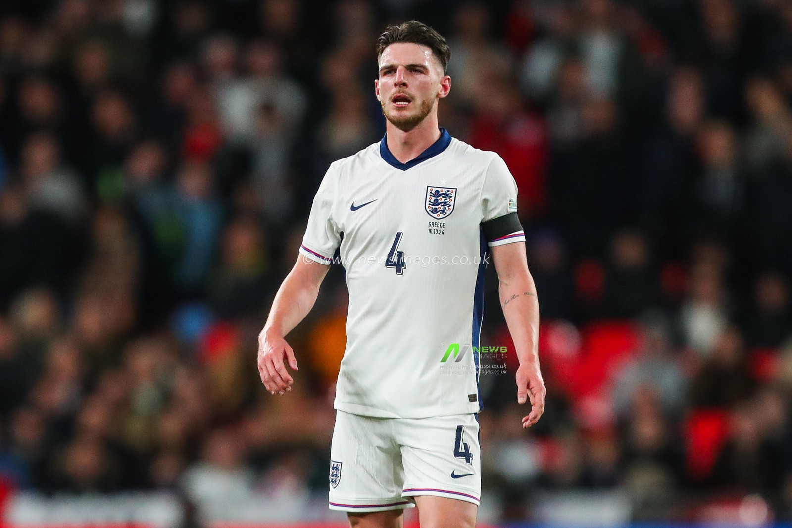 Declan Rice of England looks on during the UEFA Nations League - League B - Group B2 - match England vs Greece at Wembley Stadium, London, United Kingdom, 10th October 2024

(Photo by Gareth Evans/News Images)