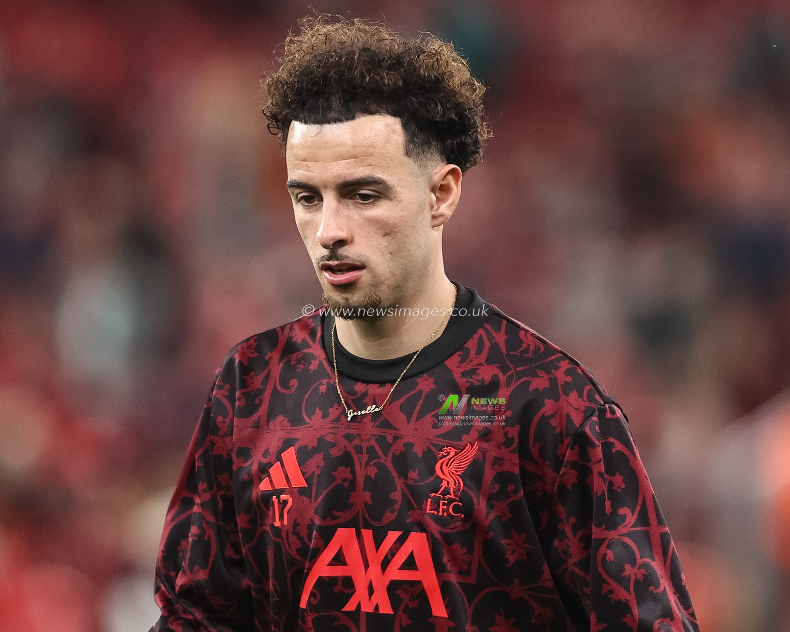 Curtis Jones of Liverpool in the pregame warmup session during the UEFA Champions League last 16 second leg match Liverpool vs Galatasaray at Anfield, Liverpool, United Kingdom on 18 March 2026

(Photo by Alfie Cosgrove/News Images)