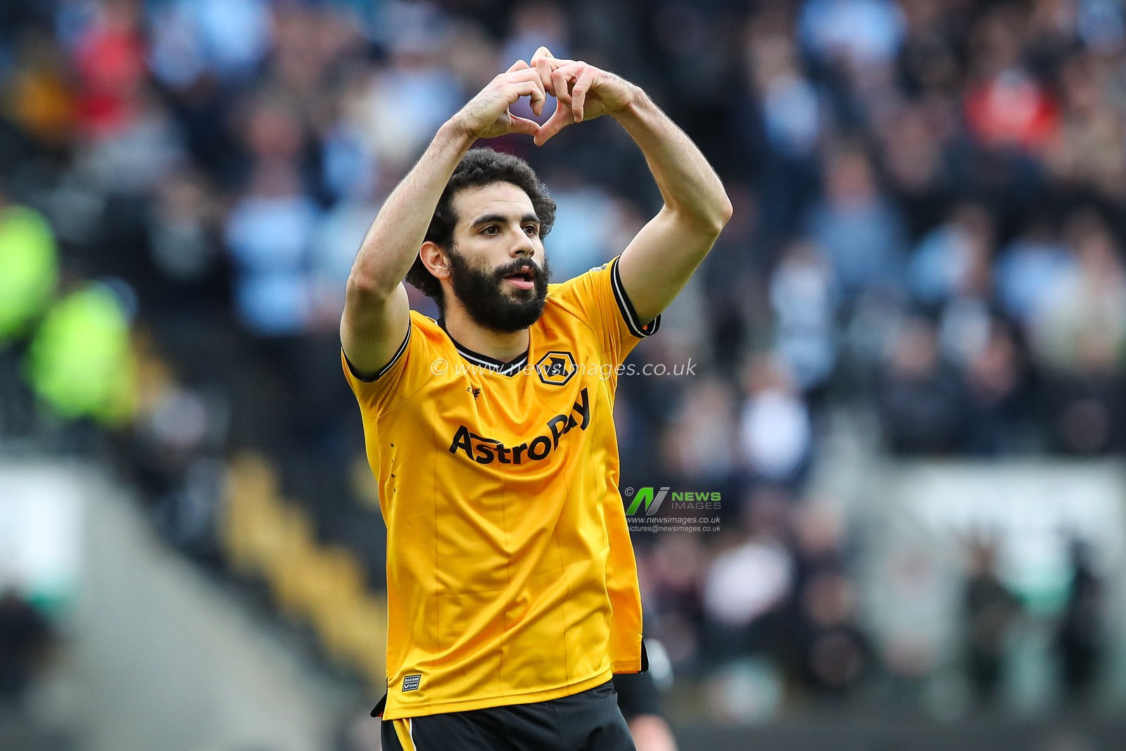 Rayan AÃ¯t-Nouri of Wolverhampton Wanderers celebrates his goal to make it 1-1 during the Emirates FA Cup Quarter- Final match Wolverhampton Wanderers vs Coventry City at Molineux, Wolverhampton, United Kingdom, 16th March 2024

(Photo by Gareth Evans/News Images)